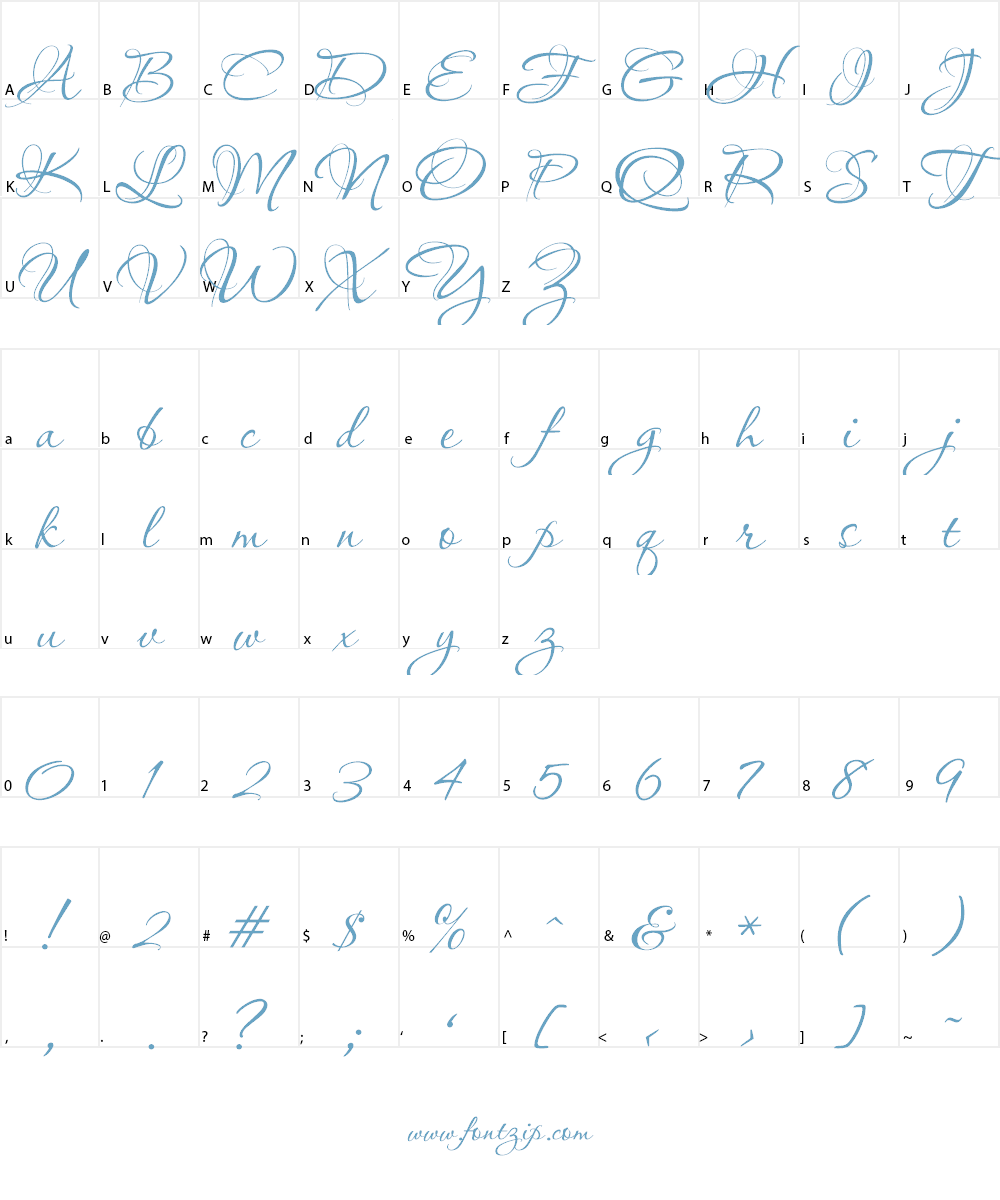 Bodega Script Font Character